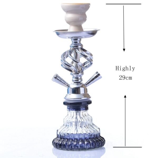 LSG0143_3 Double Pipe Hookah Glass Pot Set