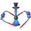 blue Glass Double Pipe Hookah Set