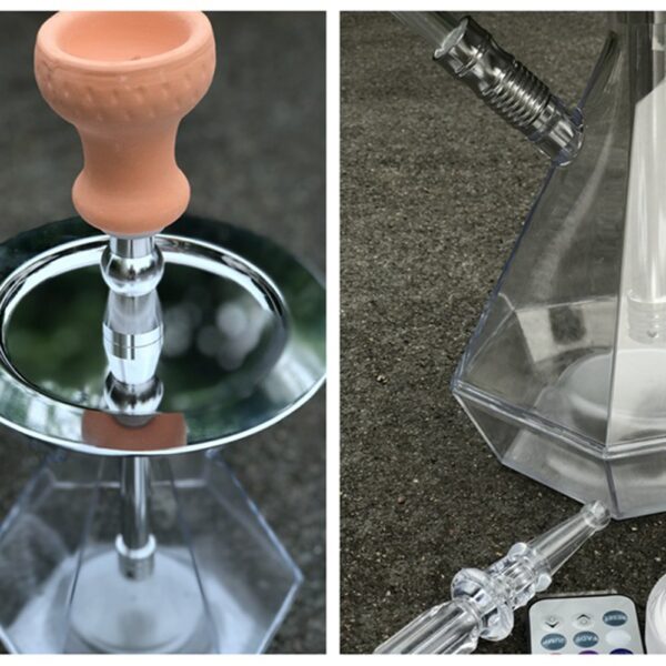 LSG0159_2 LED diamond shape Hookah Set