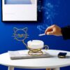 Iron Cat Ceramic Ashtray (Golden)