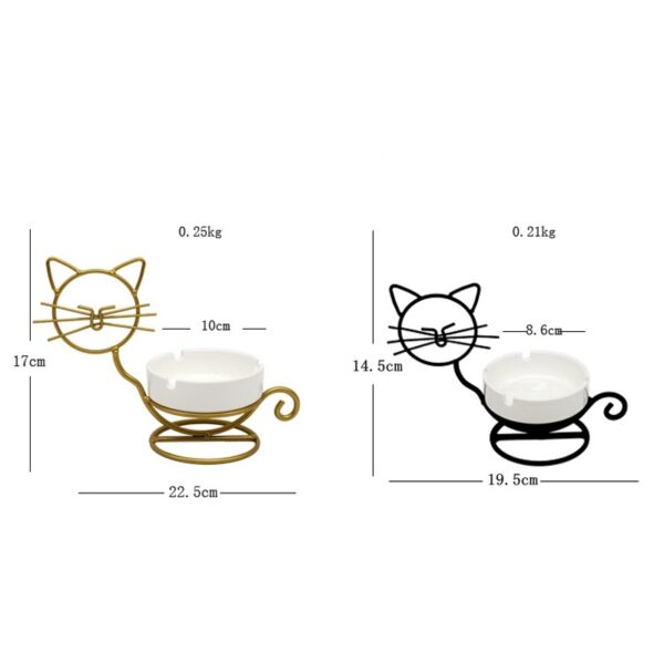 TBD0556775903_B1 Iron Cat Ceramic Ashtray Black
