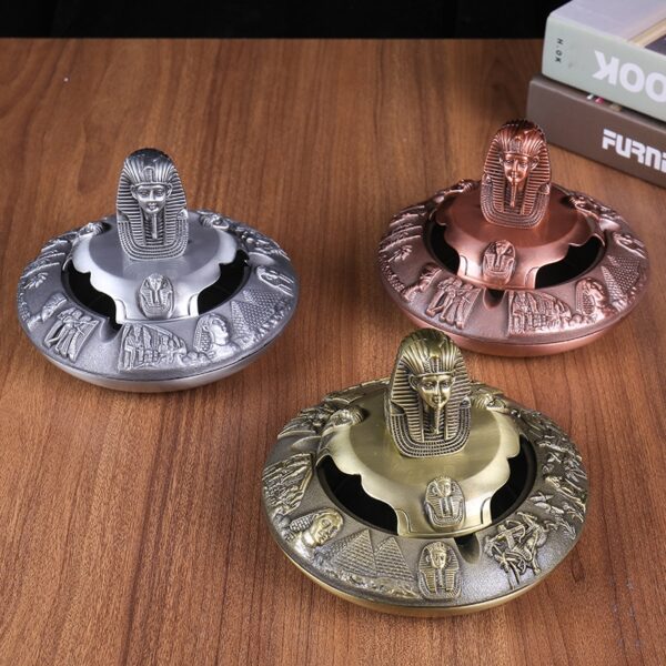 TBD0601640201_B1 Egyptian Pharaoh Shape Ashtray (Red Copper)