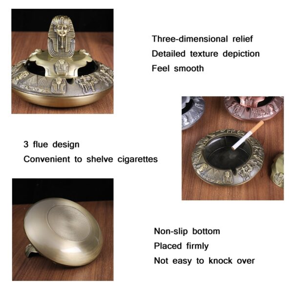TBD0601640201_B3 Egyptian Pharaoh Shape Ashtray (Red Copper)
