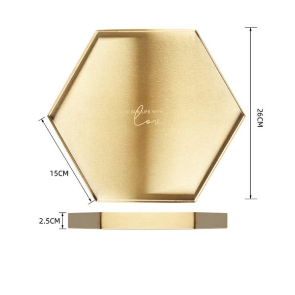 TBD061270904 Hexagon Gold Rolling Tray